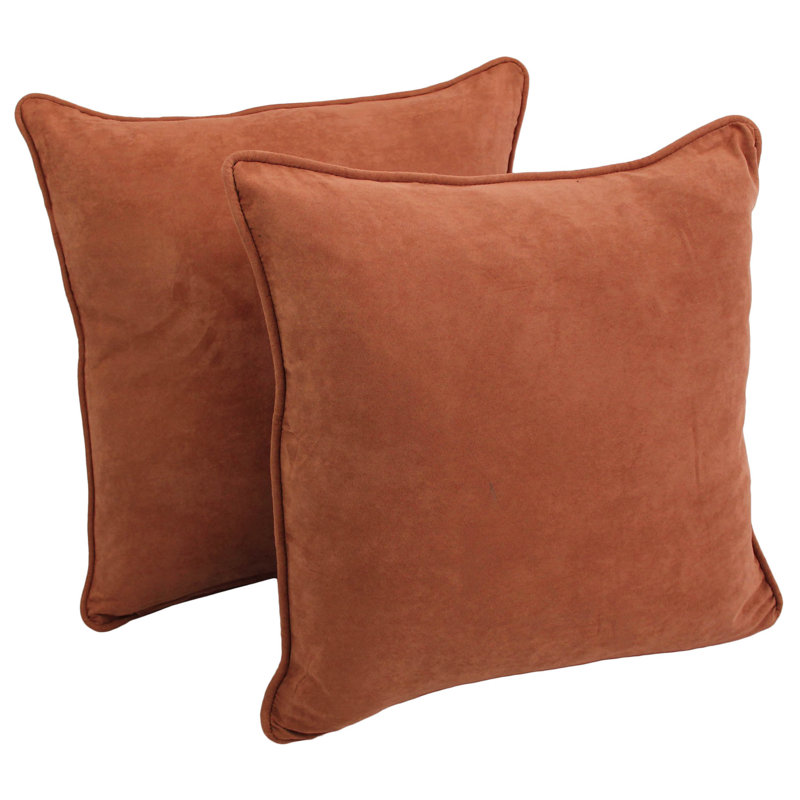 Jacquard Square Microsuede Pillow Cover & Insert, Spice