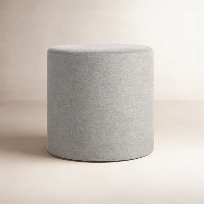 Bumper Upholstered Pouf, Vesper Light Gray