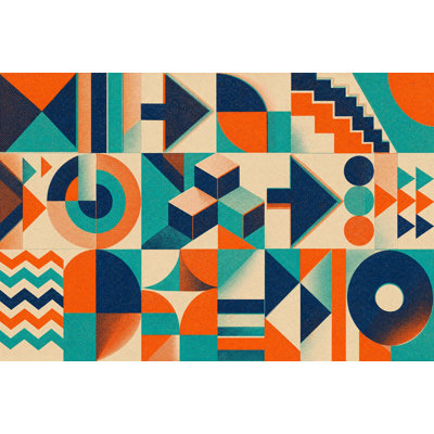 Mid-Century Modern Wallpaper Retro Geometric Wall Mural