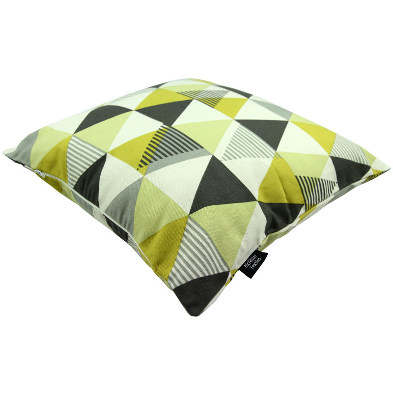 Amelia Geometric Square Cushion, 43 x 43cm, Cushion Cover, Orche Yellow