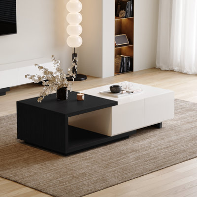 Quoint Walnut Extendable Coffee Table With 2 Drawers(47"-69")