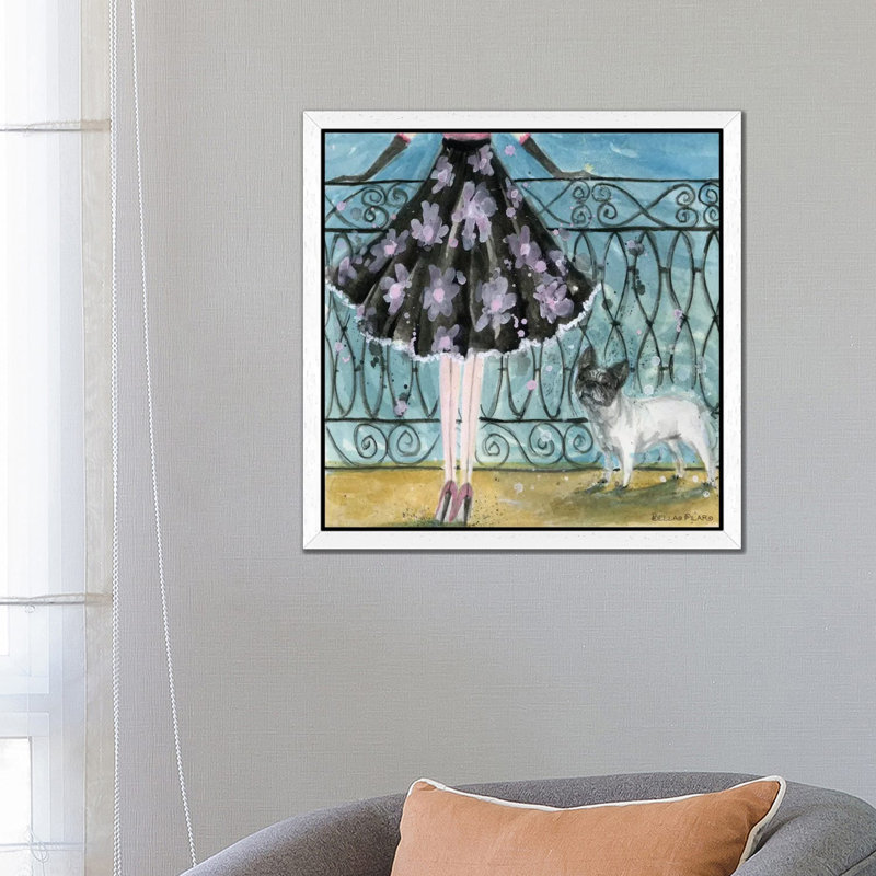 French Bulldog by Bella Pilar - Floater Frame Painting on Canvas, 66.04 cm H x 66.04 cm W, White