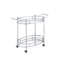 Chariot de service en verre transparent et chrome