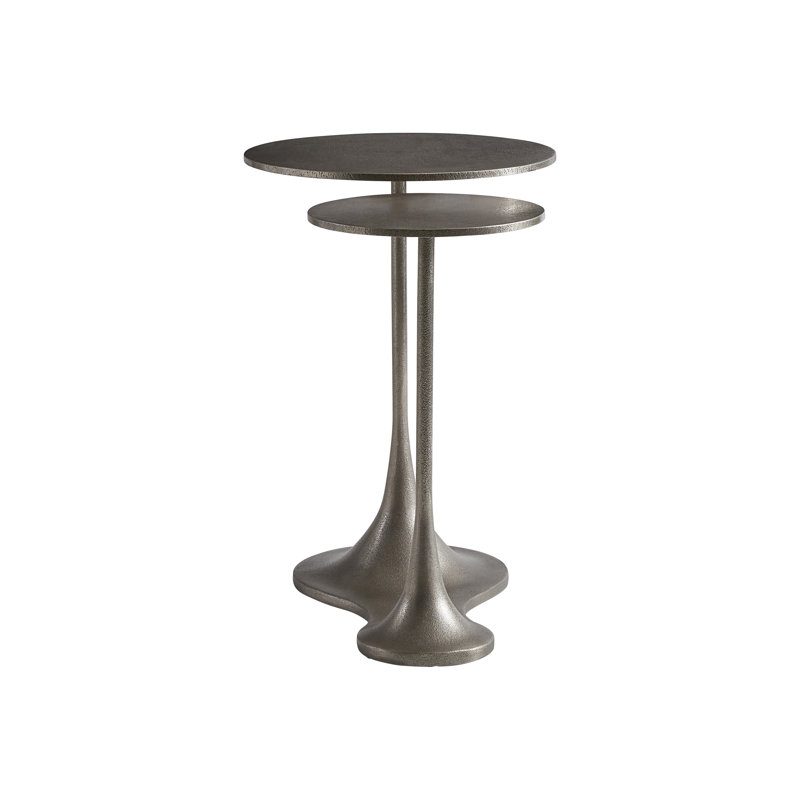 Graphite Gray Cast Aluminum Round End Table