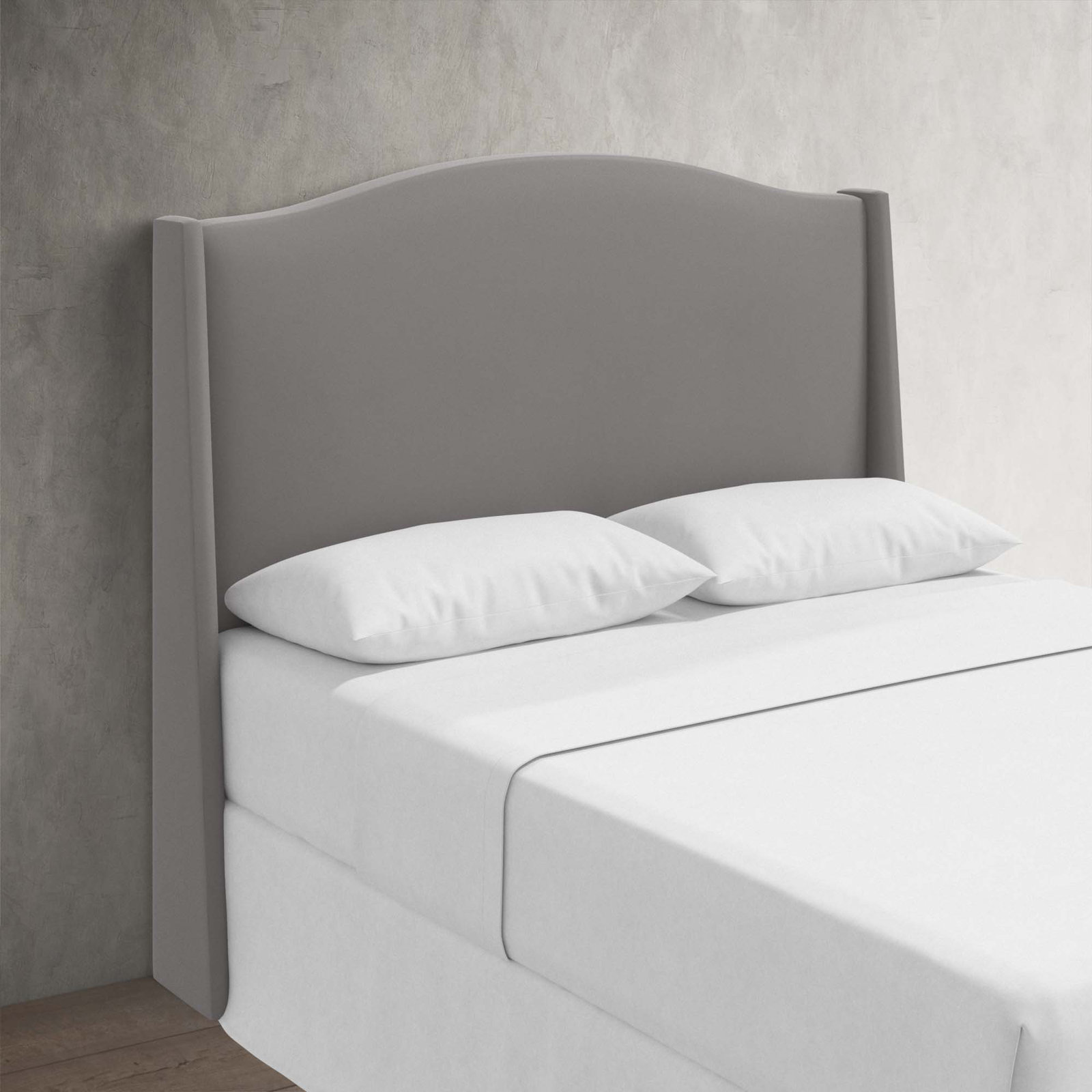 Byrd Cotton Headboard, King, Classic Otter Performance Velvet