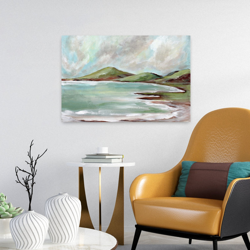 Paysage côtier abstrait Hills by the Sea, H 24 po x l 16 po