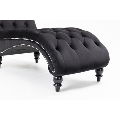 Velvet Upholstered Tufted Chaise Lounge