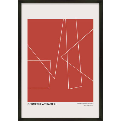 Geometric Abstraction In Red Print by Romina Gadler