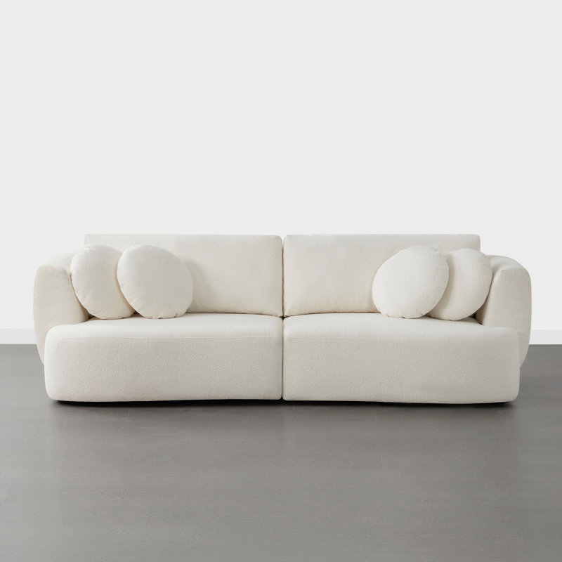 Aneika 104''W 2-Piece Curved Modular Oversized Sofa, Beige
