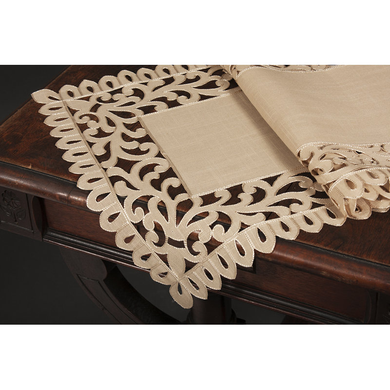 Burnard Embroidered Cutwork Table Runner, 36" L x 16" W