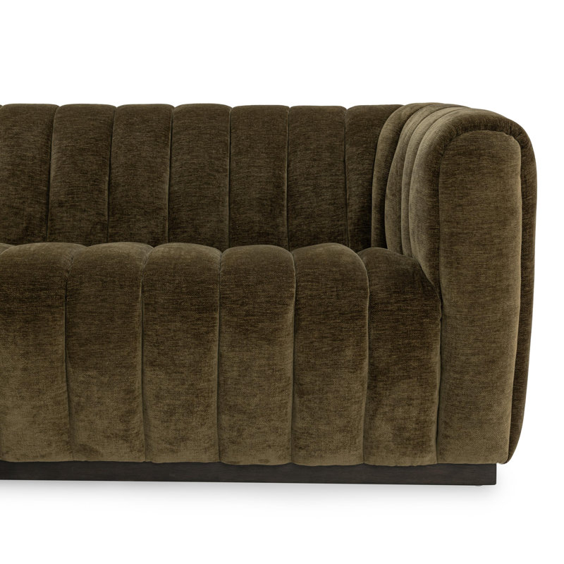 Vanty 92'' Upholstered Fabric Sofa, Olive Green