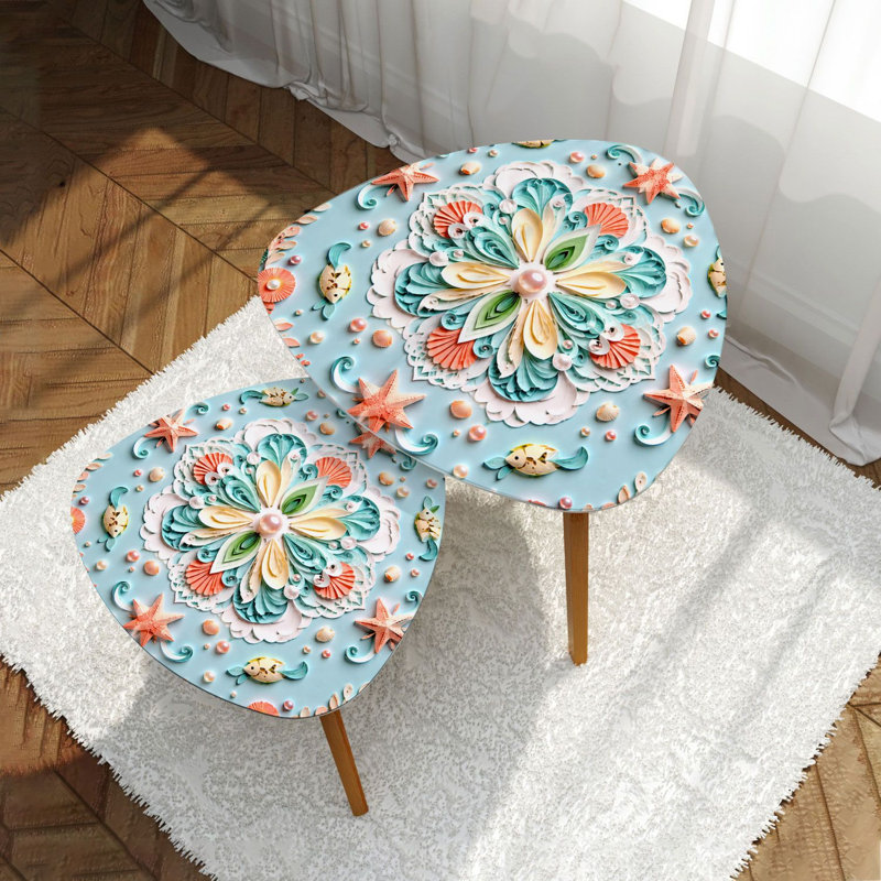 Ensemble de 2 tables basses gigognes Triangle