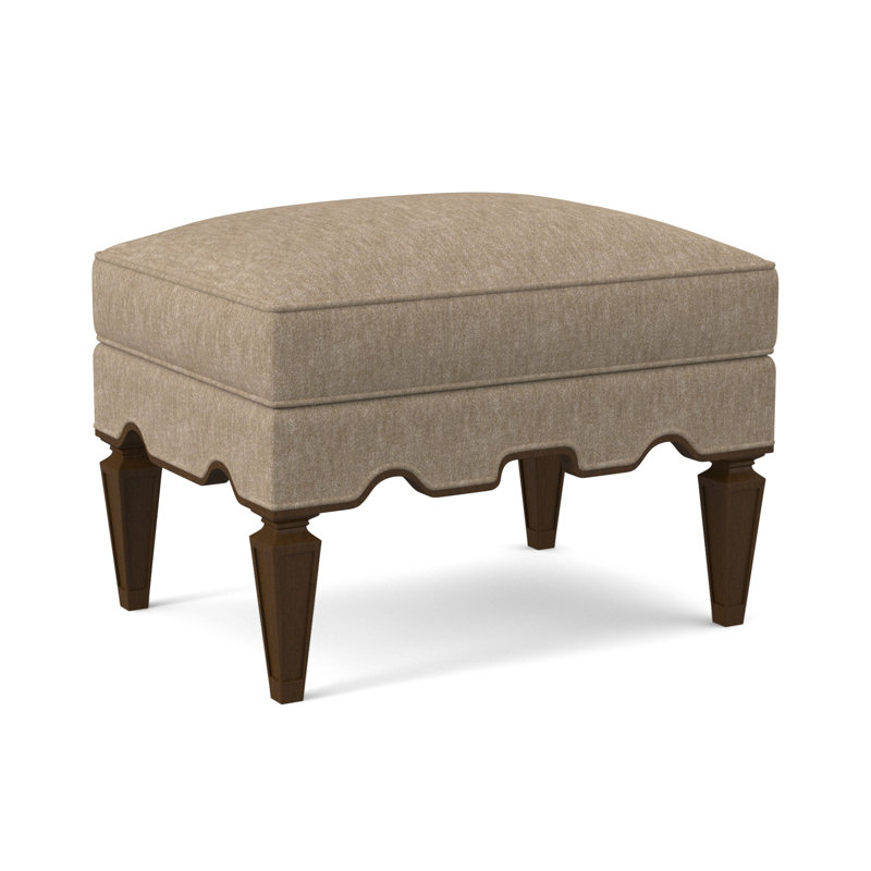 Palm Ottoman, American Walnut, Elise Linen