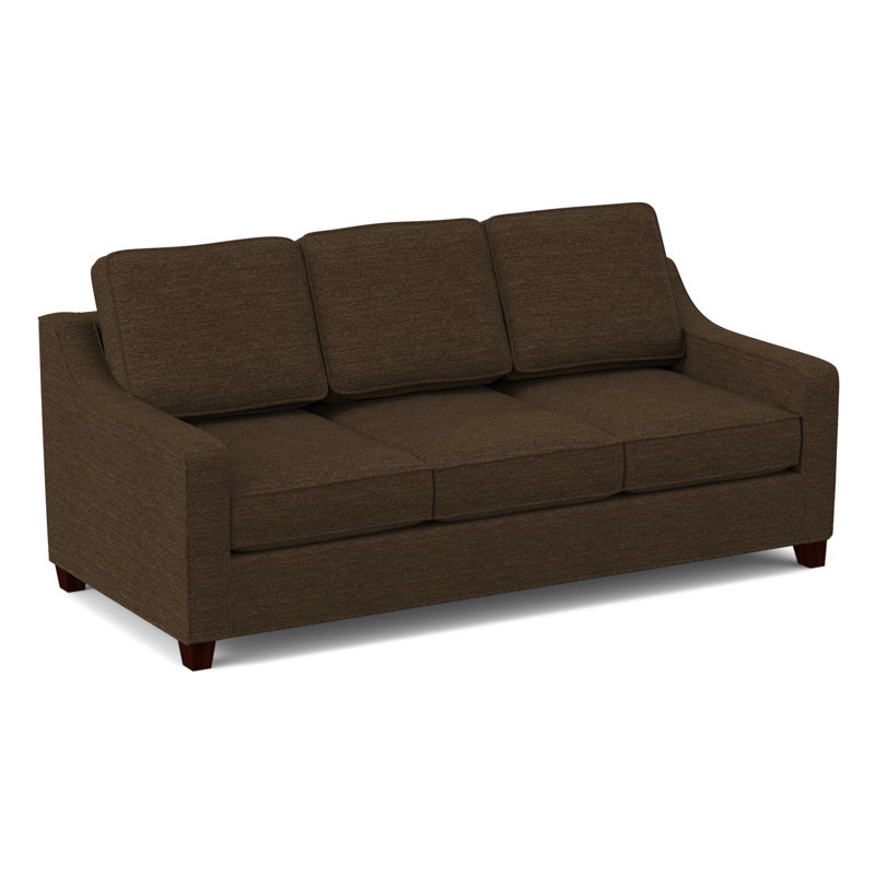Clark 82" Square Arm Sofa Bed Sleeper with Reversible Cushions, Empire Mahogany, Innerspring, Antic Chocolate