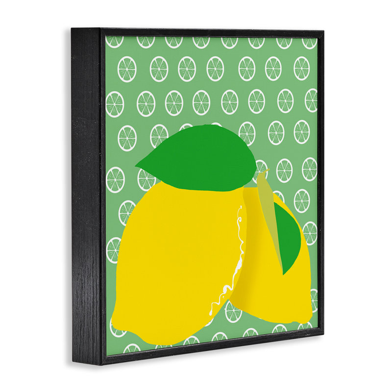  «Bright Lemon Fruit», art de la giclée encadrée par Daniela Santiago, Giclée encadrée noir minuit, H 12 po x l 12 po