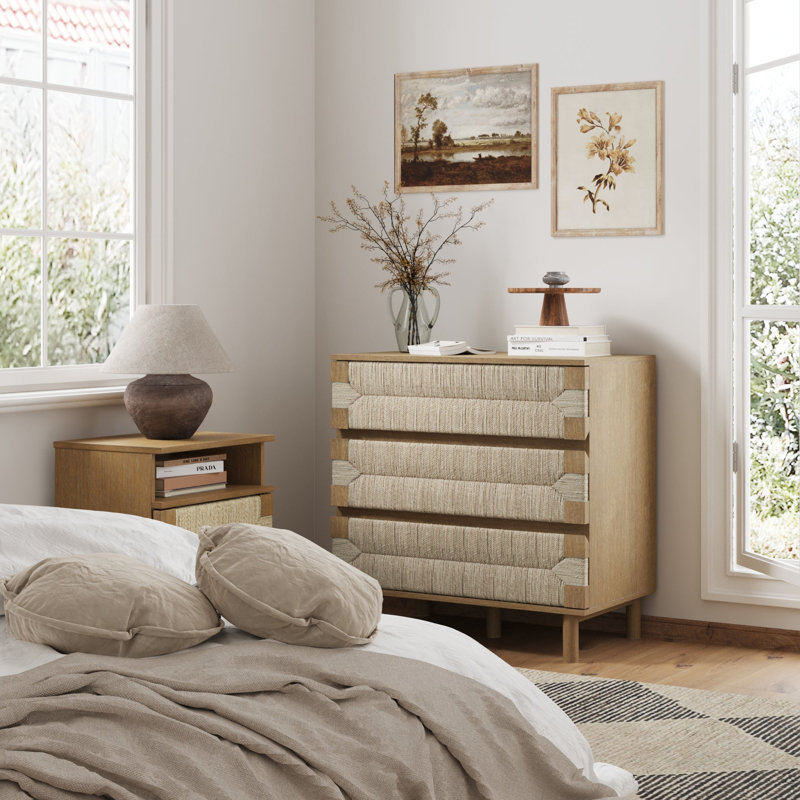 Commode de chambre Corkhill Boho avec ruppie maritime tissée