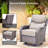 Meriline 2 - Person Outdoor Wicker Seating Group With Swivel & Glider Chairs And Tempered Glass Side Table-122524778-122524781