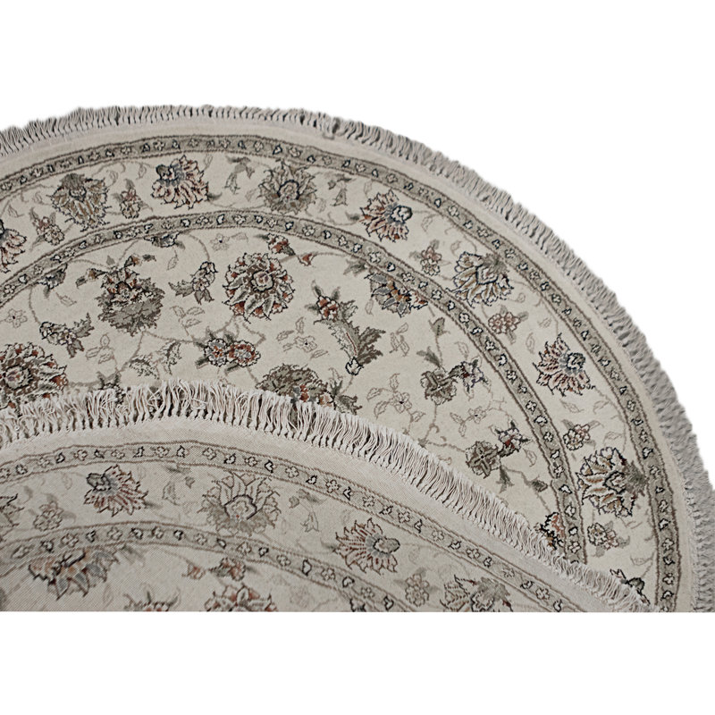 High-Quality Hand-Knotted Ivory Area Rug