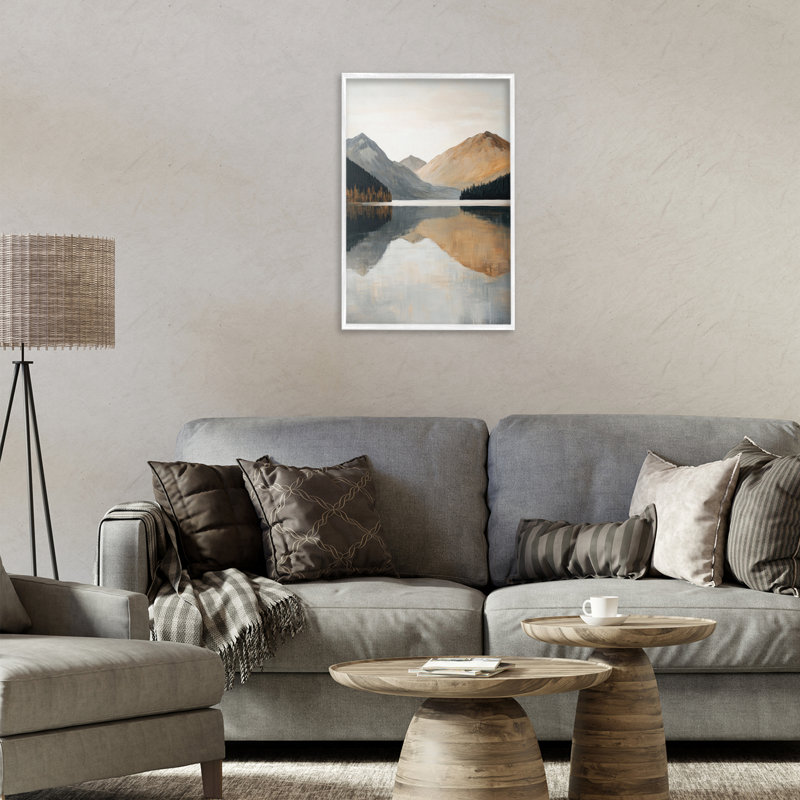 «Terracotta Reflection Mountain Range», estampe numérique, design par Petal Prints Design, H 24 po x l 16 po