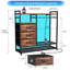Commode l 46,2 "avec support suspendu - Commode 3 tiroirs en tissu avec station de charge et commode de rangement à lumières DEL, brun
