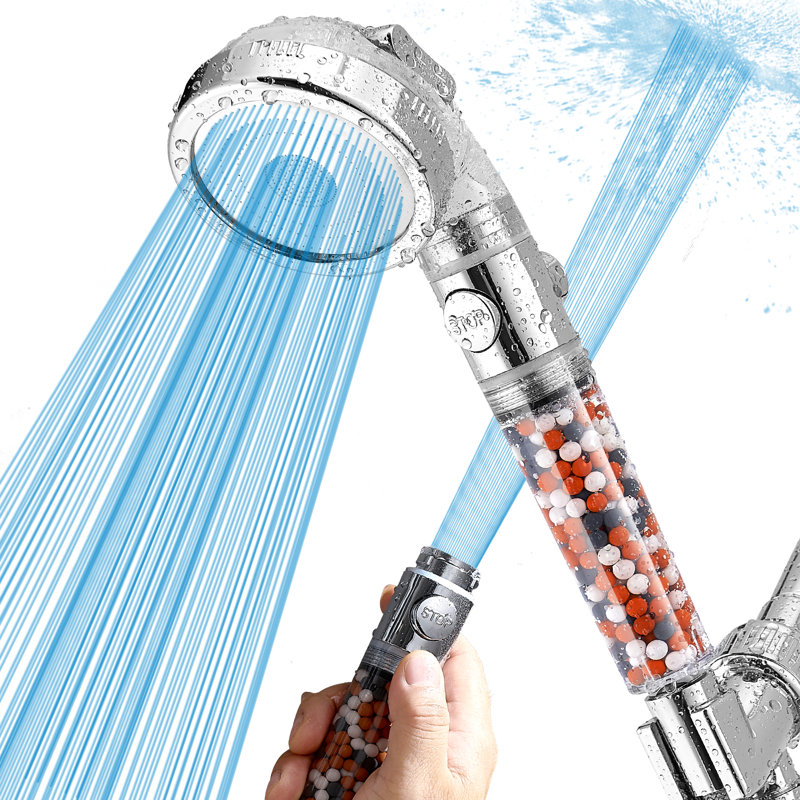 Filtered Handheld Shower Head High Pressure - Includes Hose and Holder