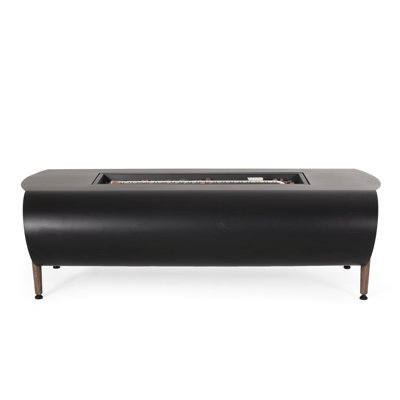 Rectangular 50,000Btu Fire Pit - Dark Gray Iron Outdoor Enjoyment Producer Pit, 50000 For Ambiance