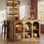 55'' Large Home Bar Unit With Storage, Farmhouse Counter Height Table For Kitchen