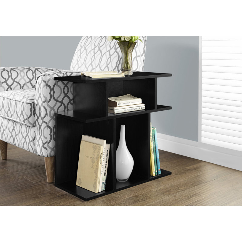 Accent Table, Side, End, Nightstand, Lamp, Living Room, Bedroom, Laminate, Contemporary, Black, Black