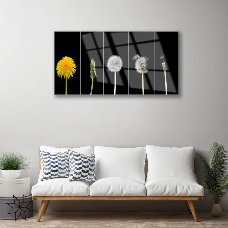 Dandelion Seed Head Floral 1 Piece Wall Art on Glass