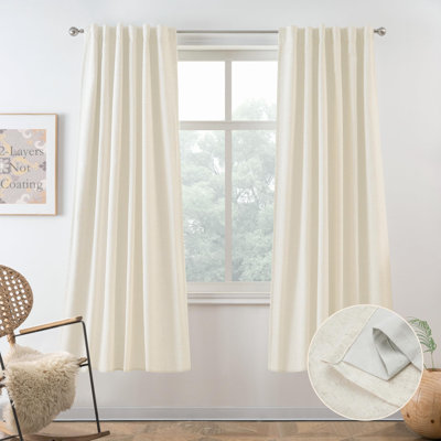 Rideaux occultants 100% naturels Goffredo pour chambre à coucher Double couche Drape Farmhouse