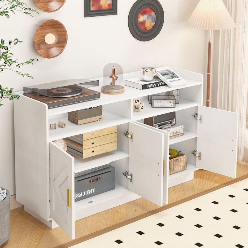 Versatile Sideboard Cabinet with Stylish Design for Various Spaces, White