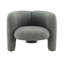 Chaise d'appoint en tweed Pemba avec coussins en duvet et structure en bois durable, parfaite pour le confort et le style