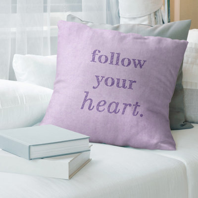 Housse de coussin à main manuscrite follow your cardiaque