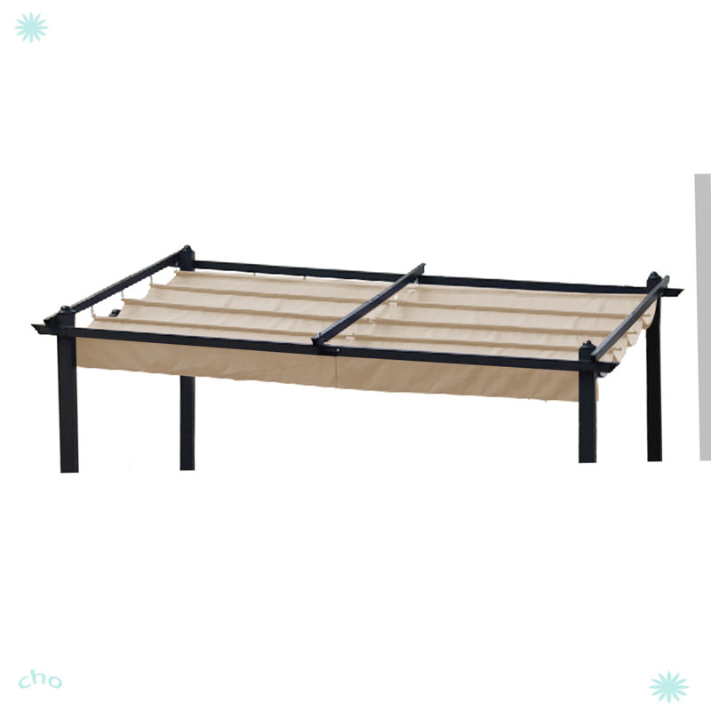 Pergola escamotable de remplacement pour terrasse, Kaki, H 0,25 po x l 136,08 po x P 96,33 po