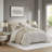 Luxurious Queen Bedding Set, Polyester Jacquard, Elegant Ivory Design