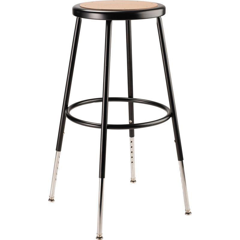 Adjustable Height Ergonomic Lab Stool with Footring, 24" H - 33" H