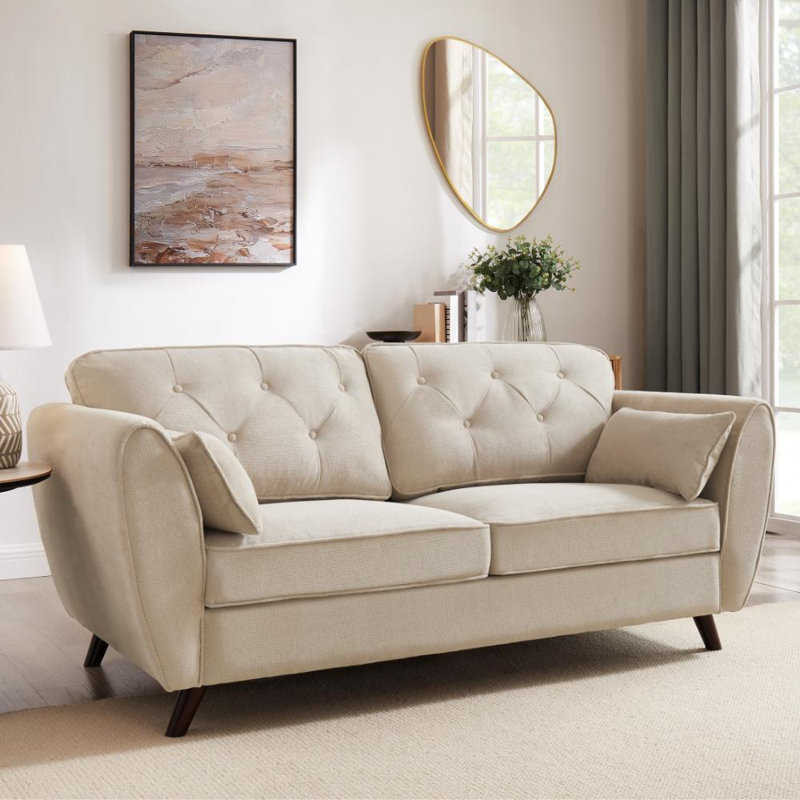 Wangara 3 Seater Sofa, Beige Linen