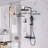 Round Rainfall Shower System, 10" Head, 3-Function Handheld, Matte Black, High Pressure, Anti-Limescale-125033880