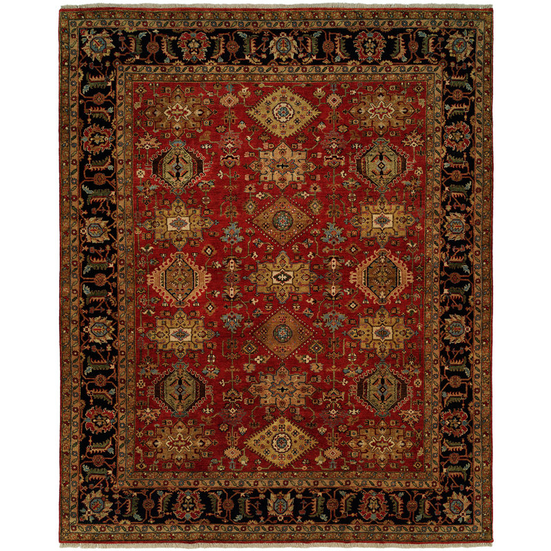 Mcmahon Wool Oriental Area Rug, Rectangle 9' x 12'