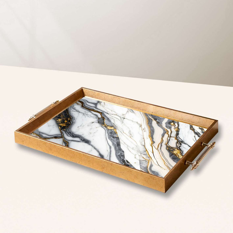 Elegant Glass Serving Tray, 19.7 x 11.4 x 1.4 inches | 100% High-Quality Glass | Perfect for Entertaining & Serving | Stylish and Functional Design for Home & Parties | Durable and Easy to Clean