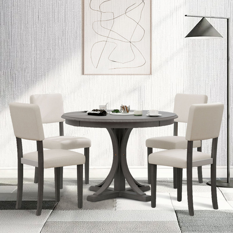 Ensemble repas pour 4 personnes Marthe, Gris foncé