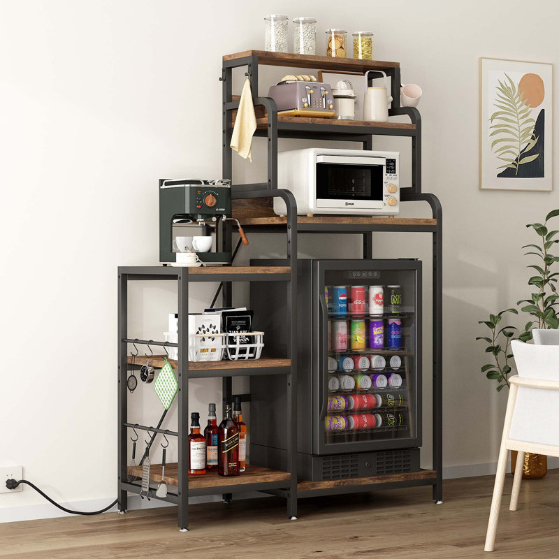 Mini-réfrigérateur multifonctionnel à 7 niveaux avec support pour micro-ondes et prises USB