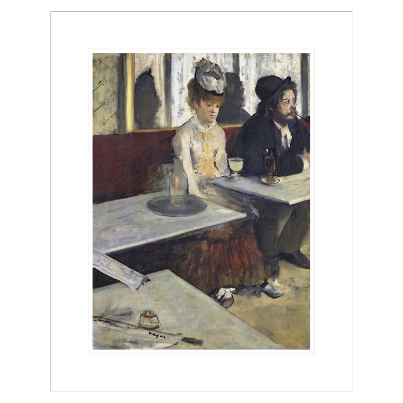 «In a Café (The Absinthe Drinker») par Edgar Degas, impression giclée encadrée, H 21,75 po x l 17,5 po