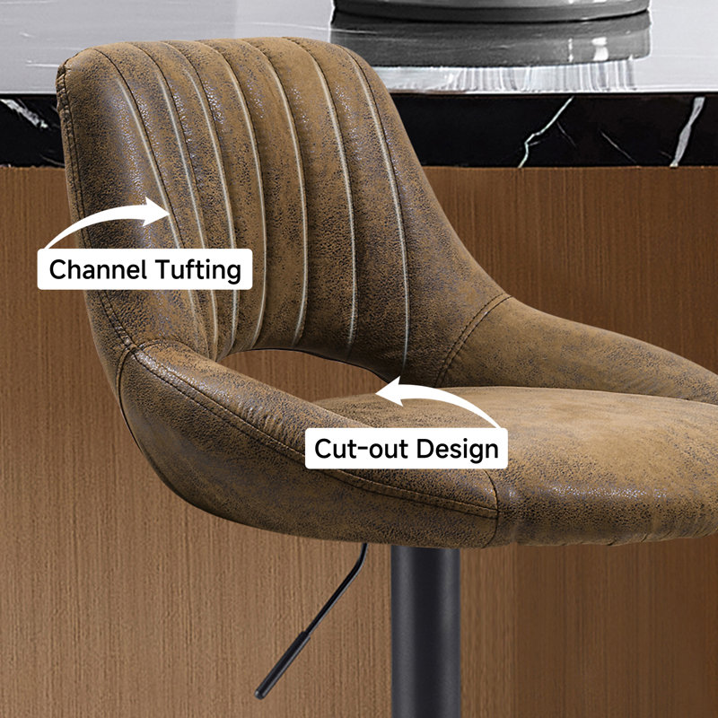 Licon Height Adjustable Swivel Bar Stool, Brown