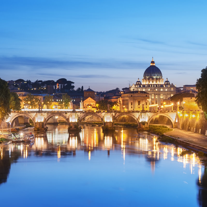 River Tiber, Rome by Fazon1 - Wrapped Canvas Print, 30cm H x 30cm W
