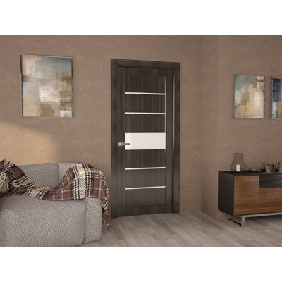 Dalle de porte standard préfinie en bois et verre Siah