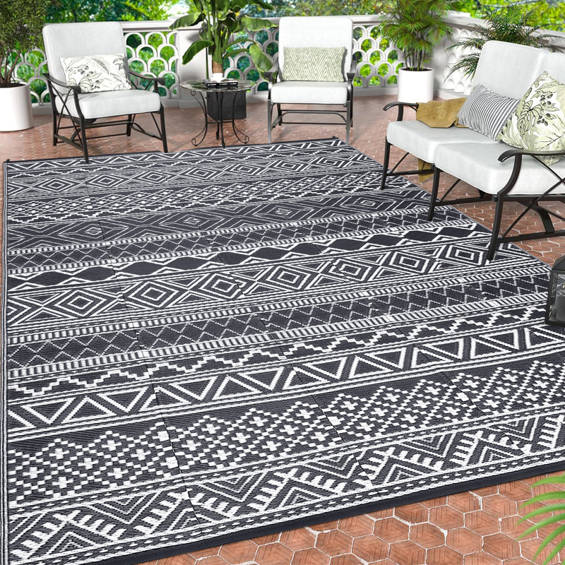 Tapis rectangulaire à motif antidérapant Laziya, Rectangle 8 pi x 10 pi
