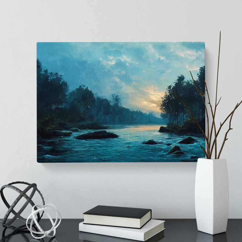 Forest River View - Wrapped Canvas, 40cm H x 60cm W x 3cm D