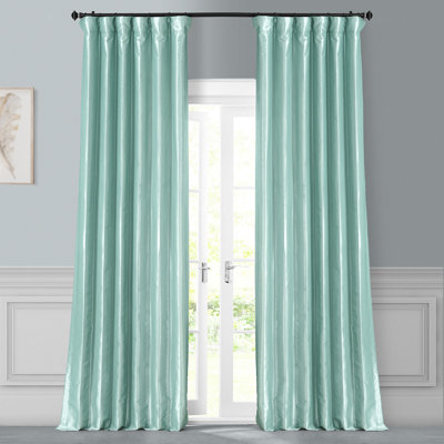 Rideaux en taffetas de soie unie pour la chambre à coucher