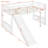 Twin Size Loft Bed With Slide - White, Solid Wood For A Peaceful Living Feeling White And Slide, Maximize Space Growing Families
